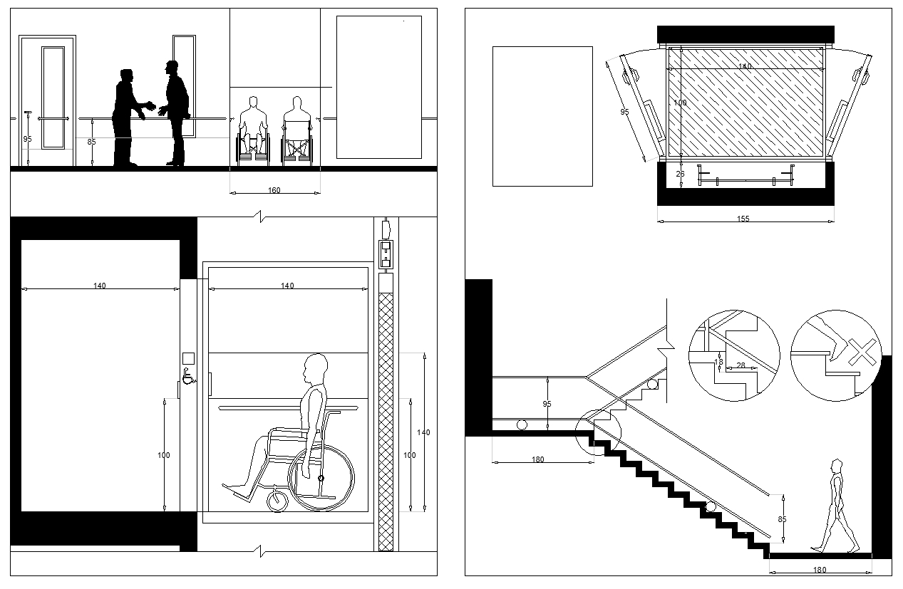 Accessibility facilities,blocks,details,design