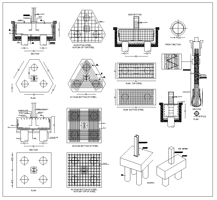 Foundation Details,Concrete details,beam,floor design,civil base,types of foundation,steelframe,pile