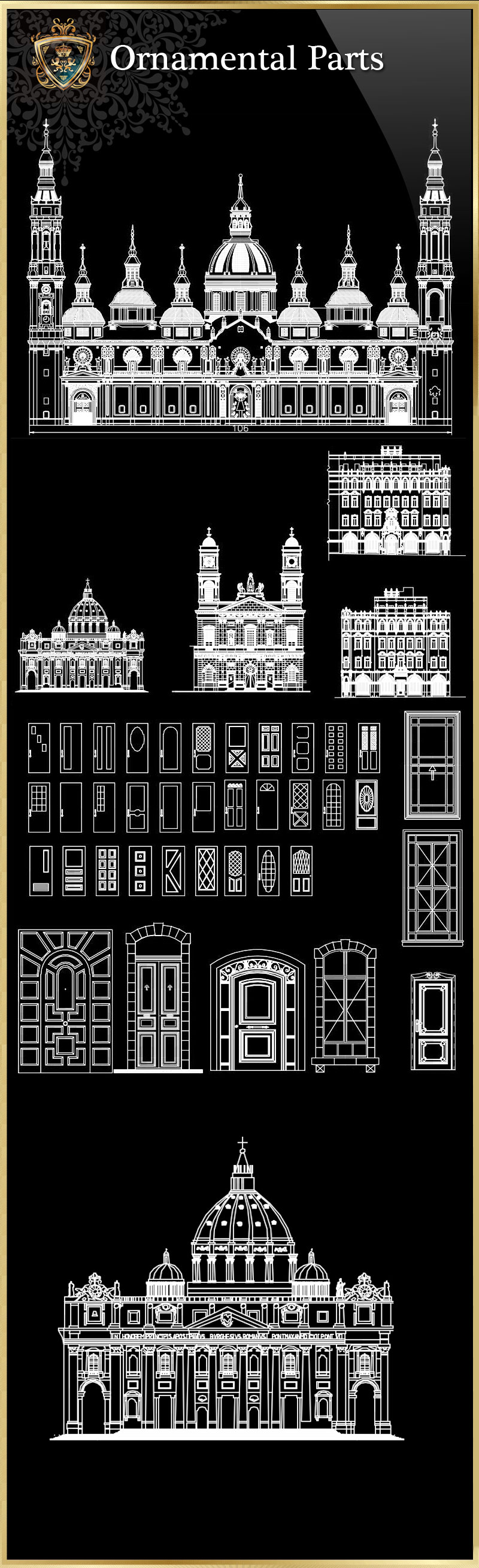 ★【Ornamental Parts of Buildings 3】Luxury home, Luxury Villas, Luxury Palace, Architecture Ornamental Parts, Decorative Inserts & Accessories, Handrail & Stairway Parts, Outdoor House Accessories, Euro Architectural Components, Arcade
