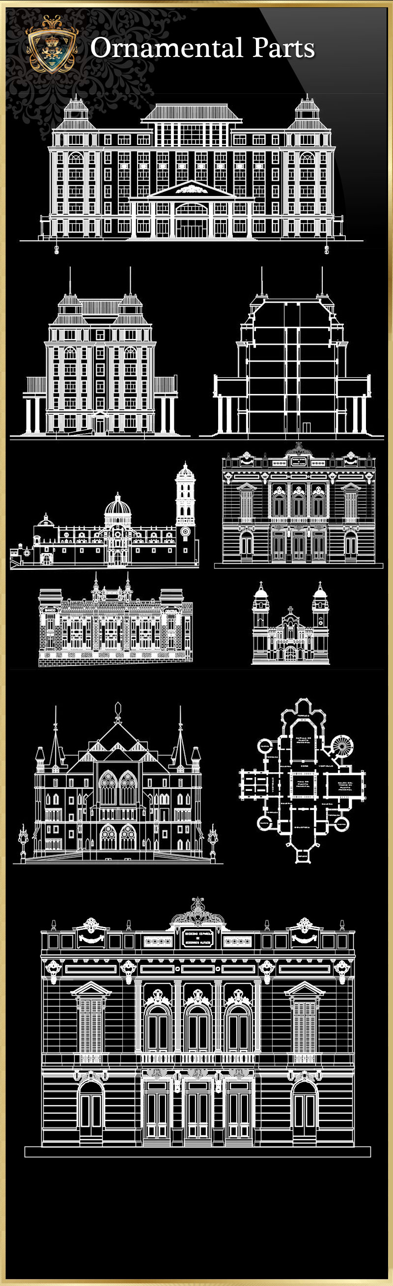 ★【Ornamental Parts of Buildings 4】Luxury home, Luxury Villas, Luxury Palace, Architecture Ornamental Parts, Decorative Inserts & Accessories, Handrail & Stairway Parts, Outdoor House Accessories, Euro Architectural Components, Arcade