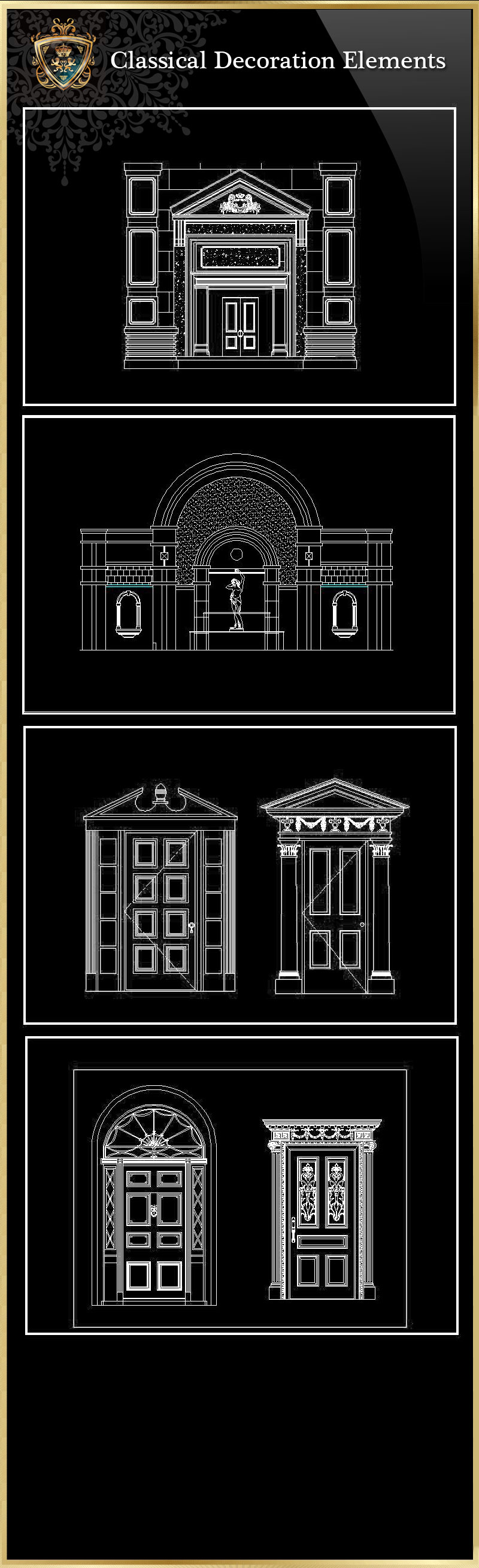 ★【Classical Decoration Elements 04】Luxury home, Luxury Villas, Luxury Palace, Architecture Ornamental Parts, Decorative Inserts & Accessories, Handrail & Stairway Parts, Outdoor House Accessories, Euro Architectural Components, Arcade