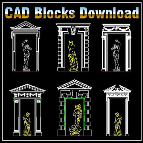 Decorative Elements,Carried of viceroys,Outdoor Decoration,Columns,CAD blocks for outdoor living design projects